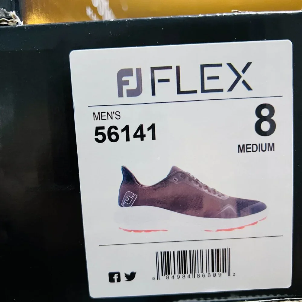 FootJoy FJ Flex Spikeless Golf Sports Shoes Men's Black/Red 56141 Medium Width - Picture 11 of 11